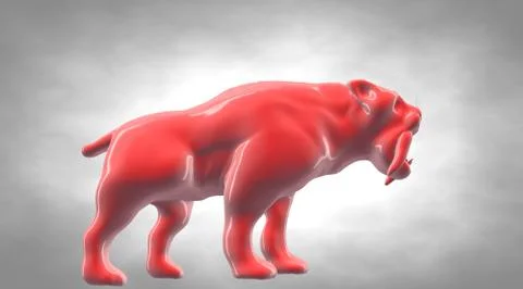 3d rendering of a reflective tiger animal on a background Stock Illustration