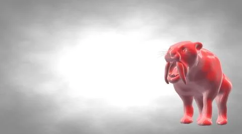 3d rendering of a reflective tiger animal on a background Stock Illustration