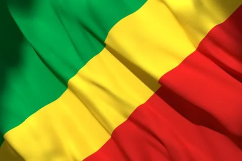 3d rendering of Republic of Congo flag Stock Illustration
