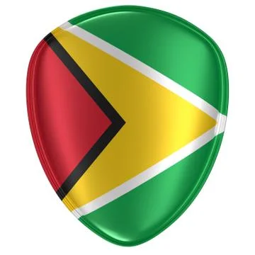 3d rendering of a Republic of Guyana flag icon. Stock Illustration