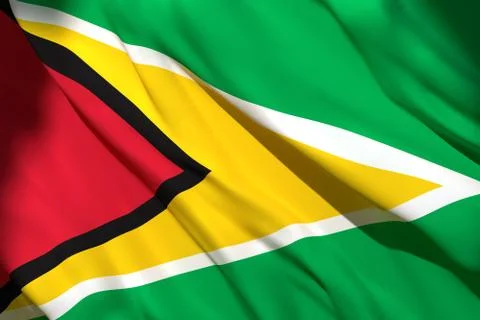 3d rendering of Republic of Guyana flag Stock Illustration