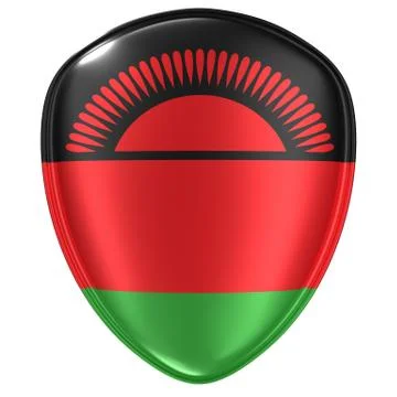 3d rendering of a Republic of Malawi flag icon. Stock Illustration
