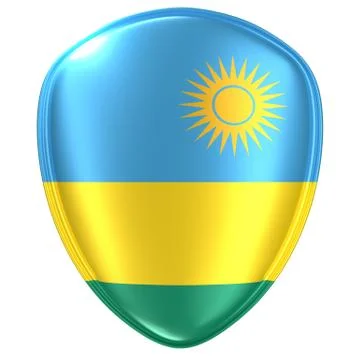 3d rendering of a Republic of Rwanda flag icon. Stock Illustration