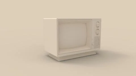 3d rendering of a retro television isolated in a studio background Stock Illustration