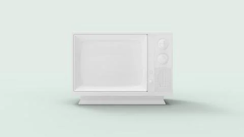3d rendering of a retro television isolated in a studio background Stock Illustration
