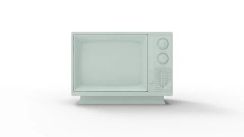 3d rendering of a retro television isolated in a studio background Illustrazione stock