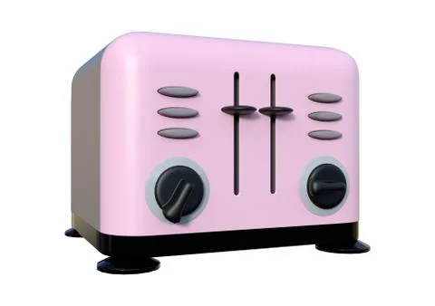 3D Rendering Retro Toaster on White Stock Illustration