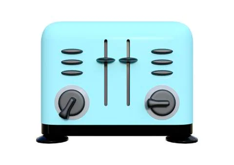 3D Rendering Retro Toaster on White Illustrazione stock
