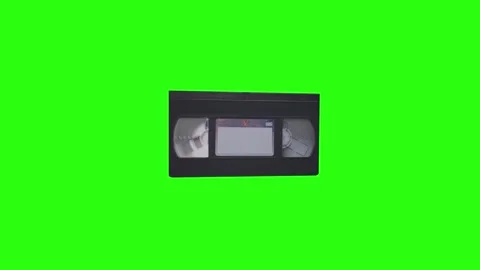 3D rendering of a retro VHS tape floating on a green background Stock Footage 287012306