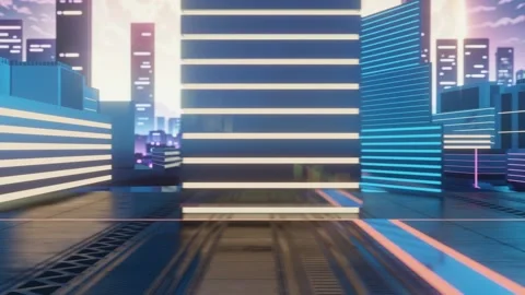 3D rendering, revealing a future city adorned with skyscrapers Vidéo 273629066