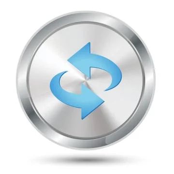 3D rendering of the reverse symbol in a silver circle Stock Illustration