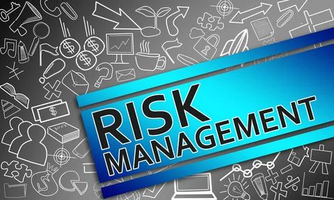 3D rendering of a risk management concept with creative icon drawings Stock Illustration