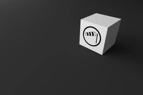 3D RENDERING OF ROAD SIGN ON WHITE BLOCK Stock Illustration