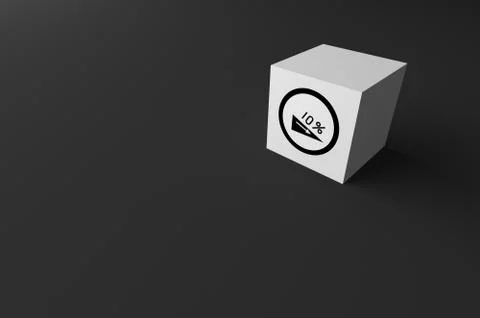 3D RENDERING OF ROAD SIGN ON WHITE CUBE Stock Illustration