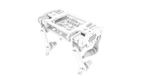 3D rendering of a robot animal sketch like style isolated on white background Stock Illustration