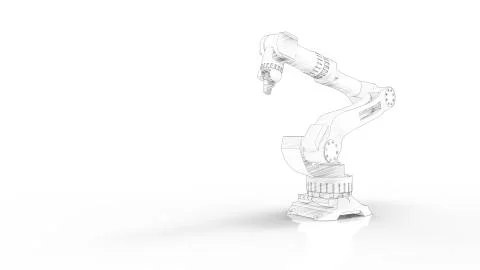 3D rendering of a robot arm isolated in white studio background Stock Illustration