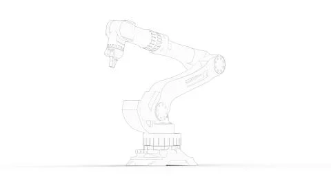 3D rendering of a robot arm isolated in white studio background Stock Illustration