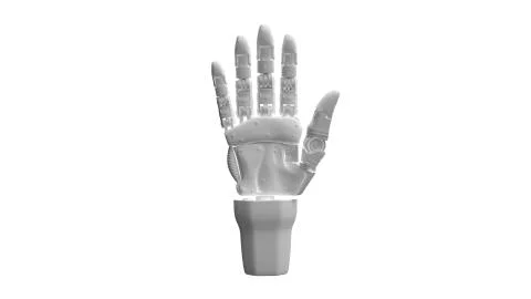 3d rendering of a robot hand computer generated model isolated Illustrazione stock