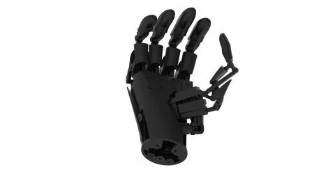 3d rendering of a robot hand isolated in white studio background Stock Illustration
