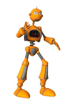 3D Rendering Robot on White Stock Illustration