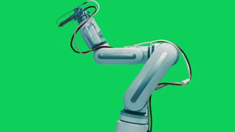 3d rendering robotic arm isolated on green screen background 4k animation Stock Footage 295945007