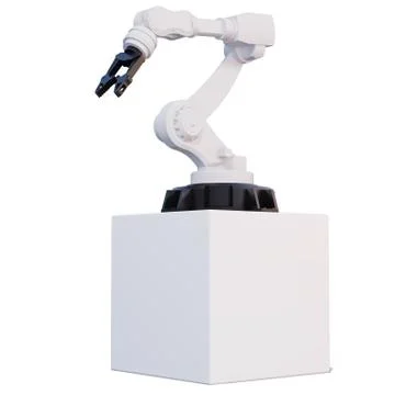 3d rendering robotic arm on white background. Isolated included clipping path Stock Illustration