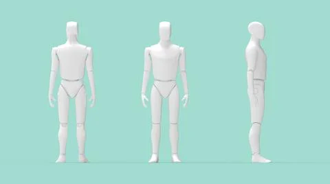 3D rendering of a robotic mannequin crash test dummy, silhouette of a person 스톡 일러스트