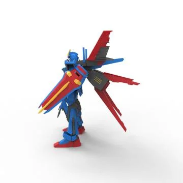 3D rendering of robots created by using a blender tool Stock Illustration