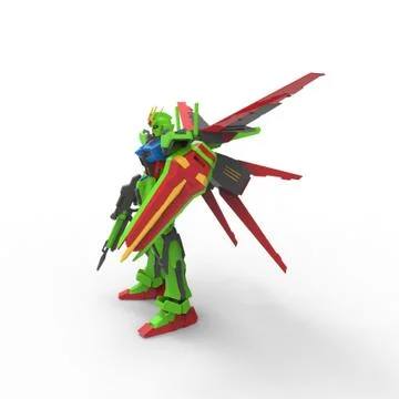 3D rendering of robots created by using a blender tool Stock Illustration