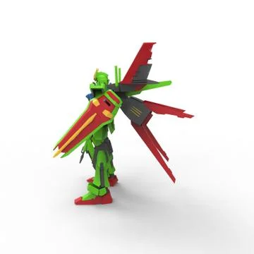 3D rendering of robots created by using a blender tool Stock Illustration