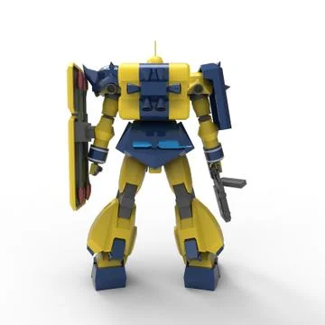 3D rendering of robots created by using a blender tool Stock Illustration