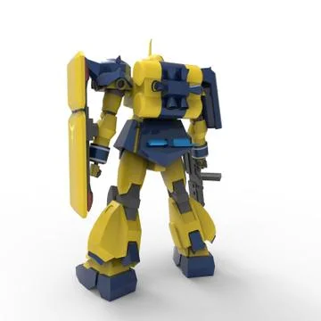 3D rendering of robots created by using a blender tool Stock Illustration