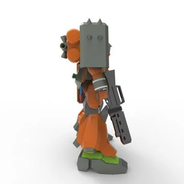 3D rendering of robots created by using a blender tool Stock Illustration
