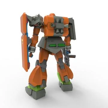 3D rendering of robots created by using a blender tool Stock Illustration