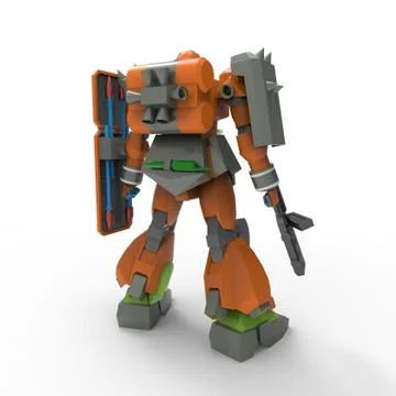 3D rendering of robots created by using a blender tool Ilustração Stock