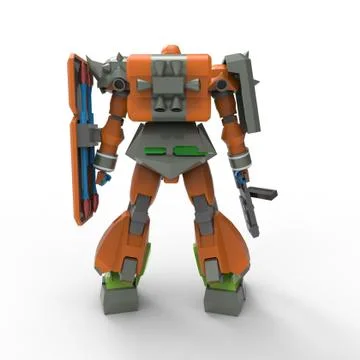 3D rendering of robots created by using a blender tool Stock Illustration