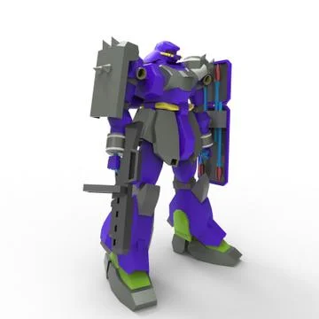 3D rendering of robots created by using a blender tool Stock Illustration