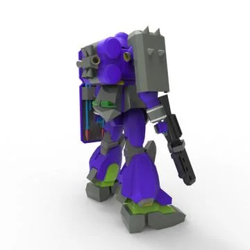 3D rendering of robots created by using a blender tool Stock Illustration