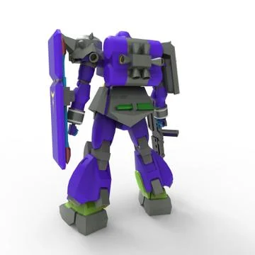 3D rendering of robots created by using a blender tool Stock Illustration