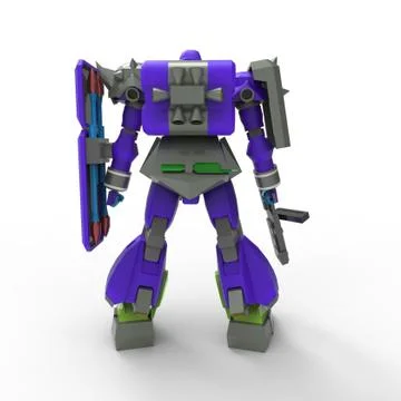 3D rendering of robots created by using a blender tool Stock Illustration