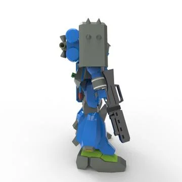 3D rendering of robots created by using a blender tool Stock Illustration