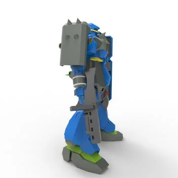 3D rendering of robots created by using a blender tool Stock Illustration