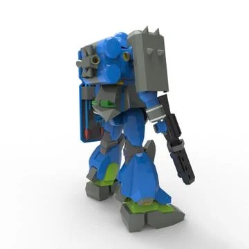 3D rendering of robots created by using a blender tool Stock Illustration