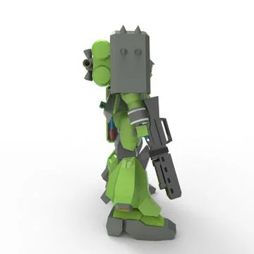 3D rendering of robots created by using a blender tool Stock Illustration
