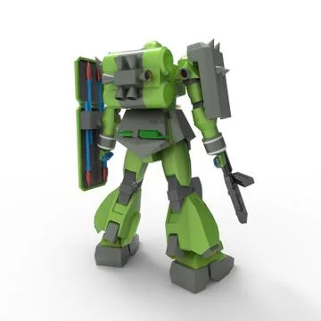 3D rendering of robots created by using a blender tool Stock Illustration