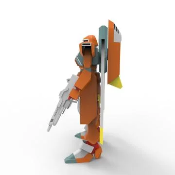 3D rendering of robots created by using a blender tool Stock Illustration