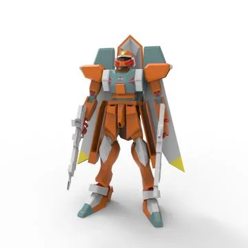 3D rendering of robots created by using a blender tool Stock Illustration