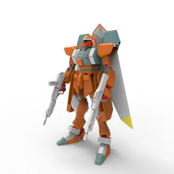 3D rendering of robots created by using a blender tool Stock Illustration