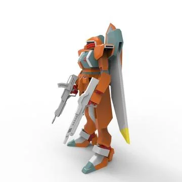 3D rendering of robots created by using a blender tool Stock Illustration