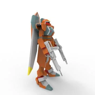 3D rendering of robots created by using a blender tool Stock Illustration